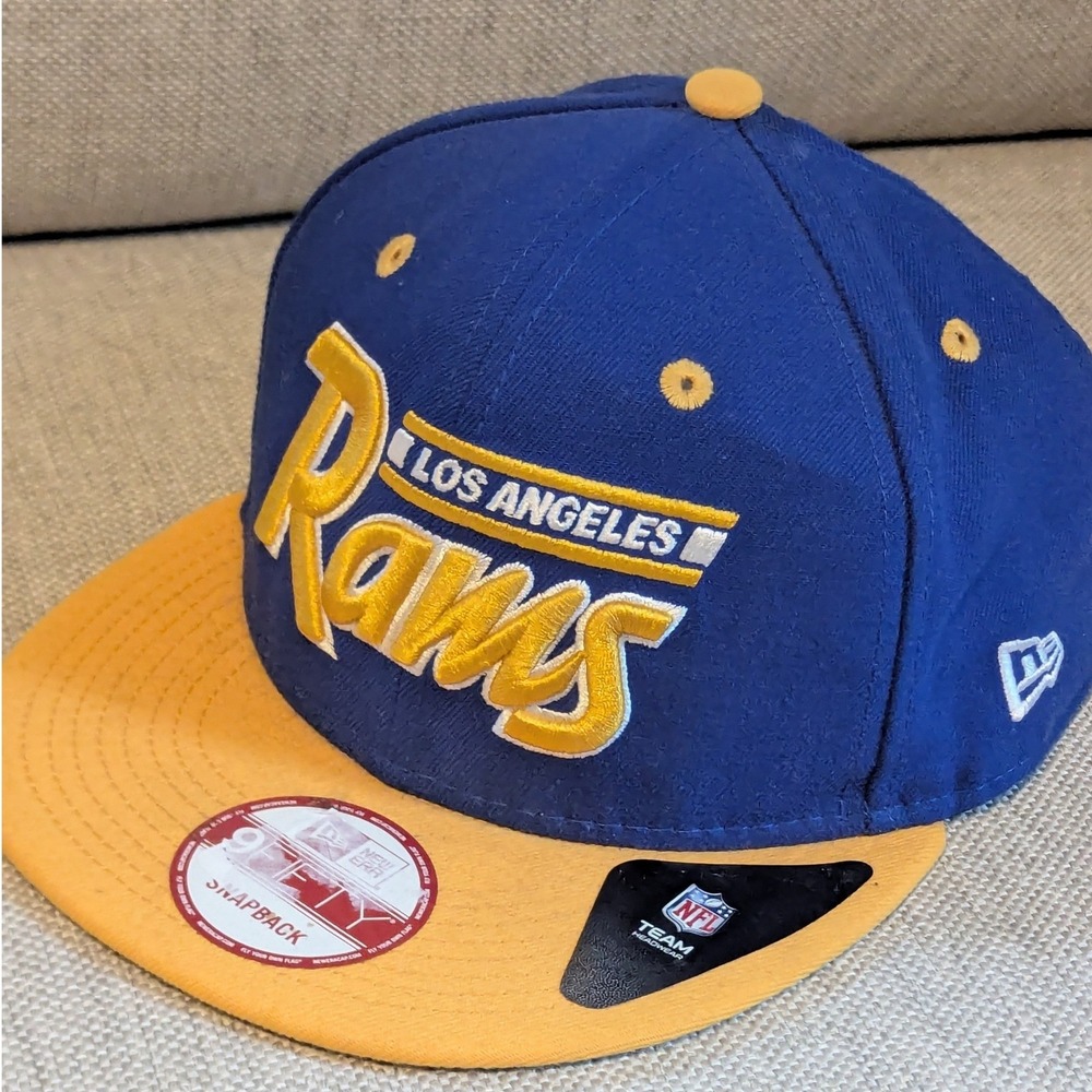 New Era Los Angeles Rams Snapback Blue Yellow NFL Team Headwear Mens OSFM
